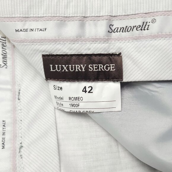 Santorelli Wool Flat Front Dress Pants W41xL33 - Picture 8 of 9